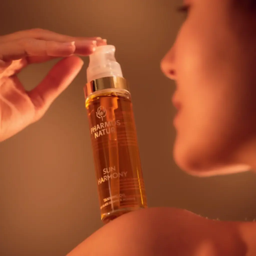 Ganzheitliche Sonnenpflege -Sun Harmony Tanning Oil von Pharmos Natur- bei Claresco Cosmetic kaufen