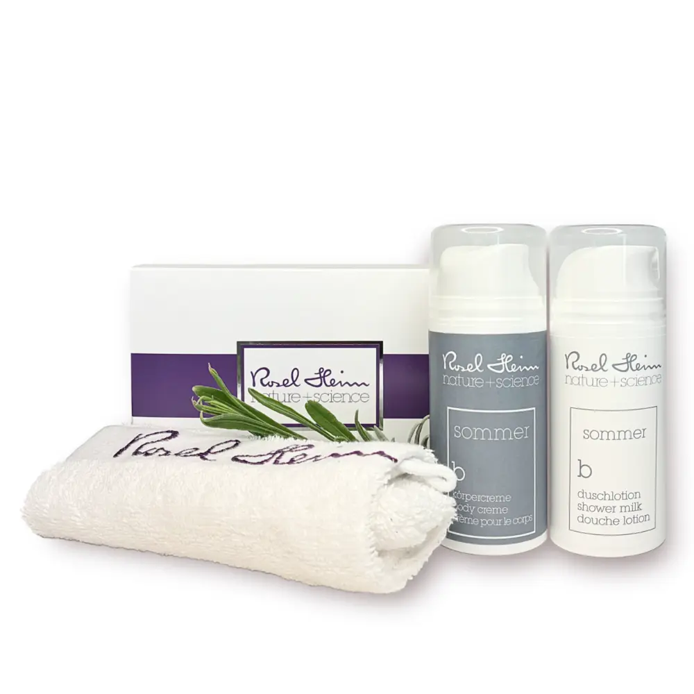 Ein Geschenkset mit Duschlotion und Körpercreme mit einer mediterranen Parfümierung - Rosel Heim nature+science - bei Claresco Cosmetic bestellen!